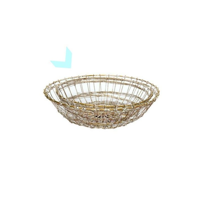 Cesta de alambre redonda oro mediana Green Gate