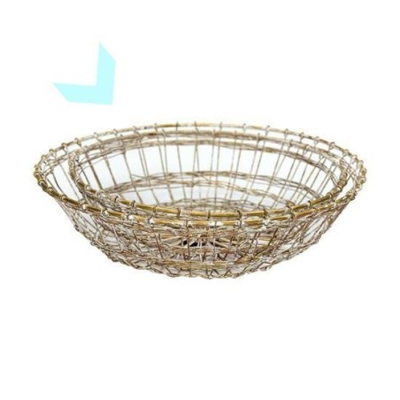 Cesta de alambre redonda oro mediana Green Gate