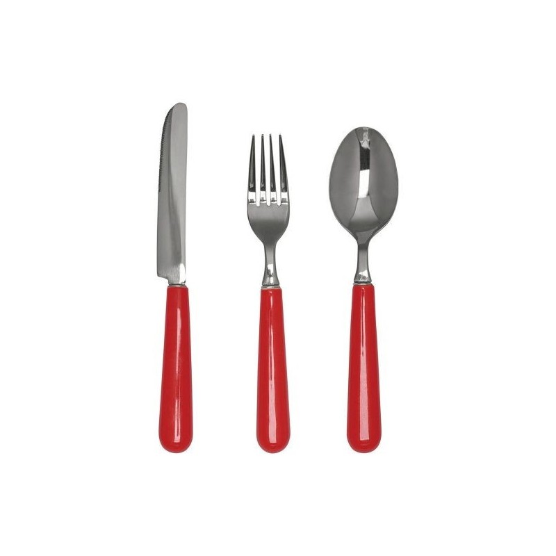 Set de 3 cubiertos con mango de cerámica roja Green Gate