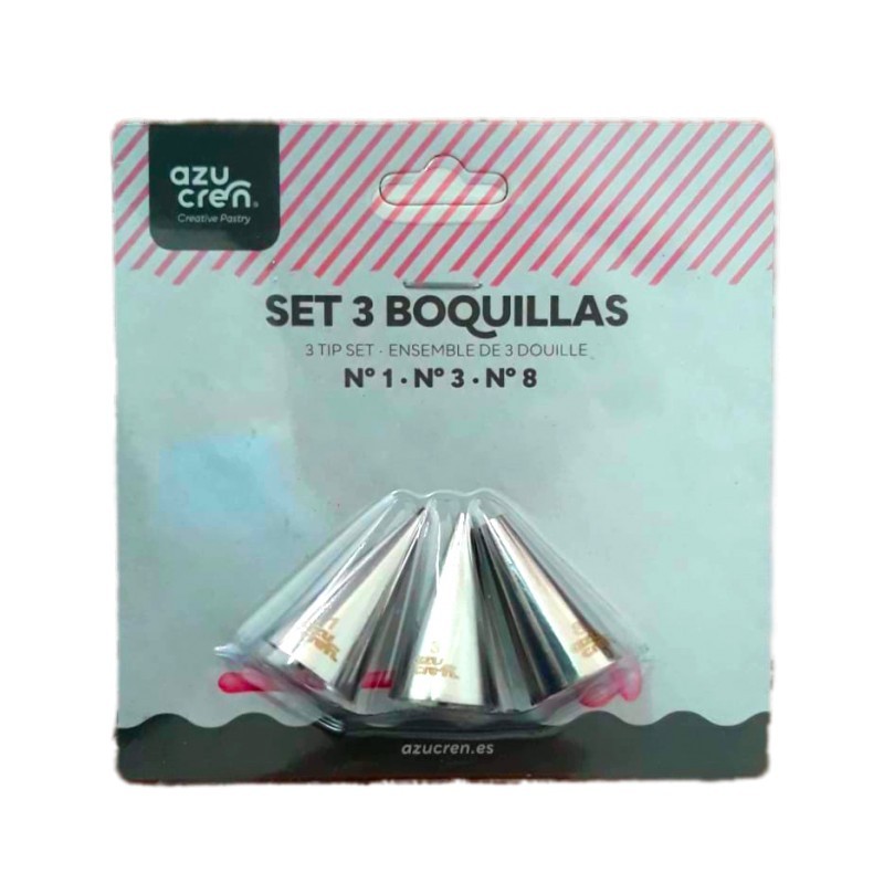 Pack 3 Boquillas punto nº 1, nº 3 y nº 8 Azucren