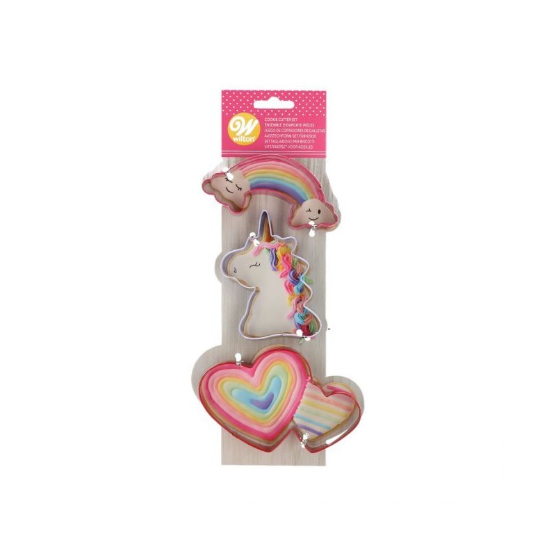 Pack 3 Cortantes Unicornio Mágico Wilton