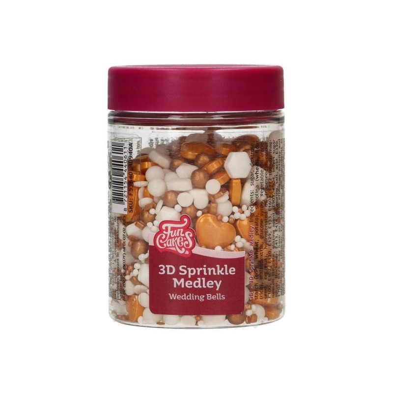 Sprinkles Mix Medley Wedding Bells 70g Funcakes