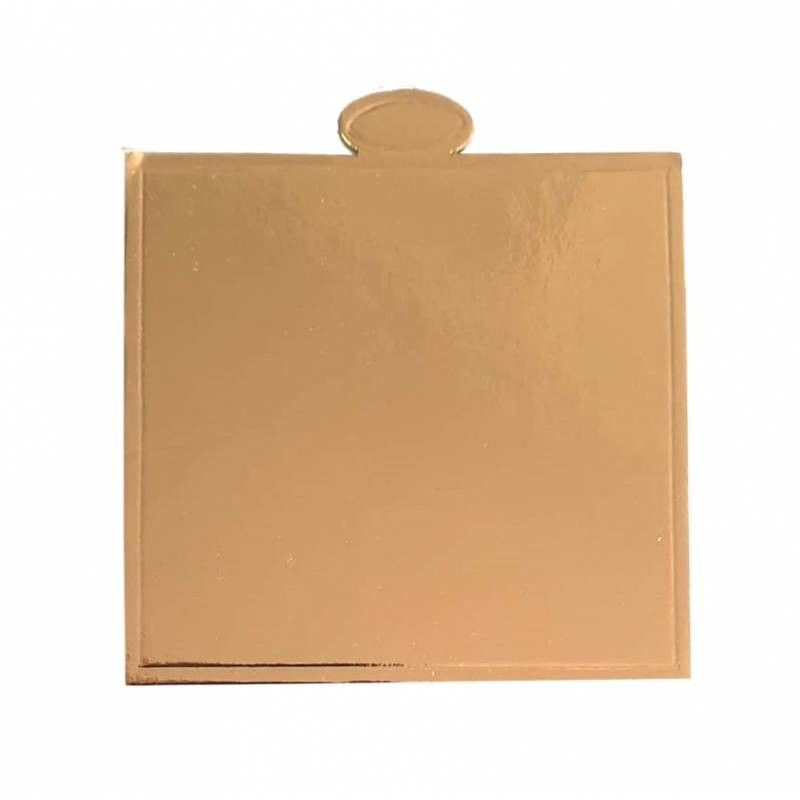 Pack de 50 plato para postre individual cuadrado con pestaña Oro Azucren