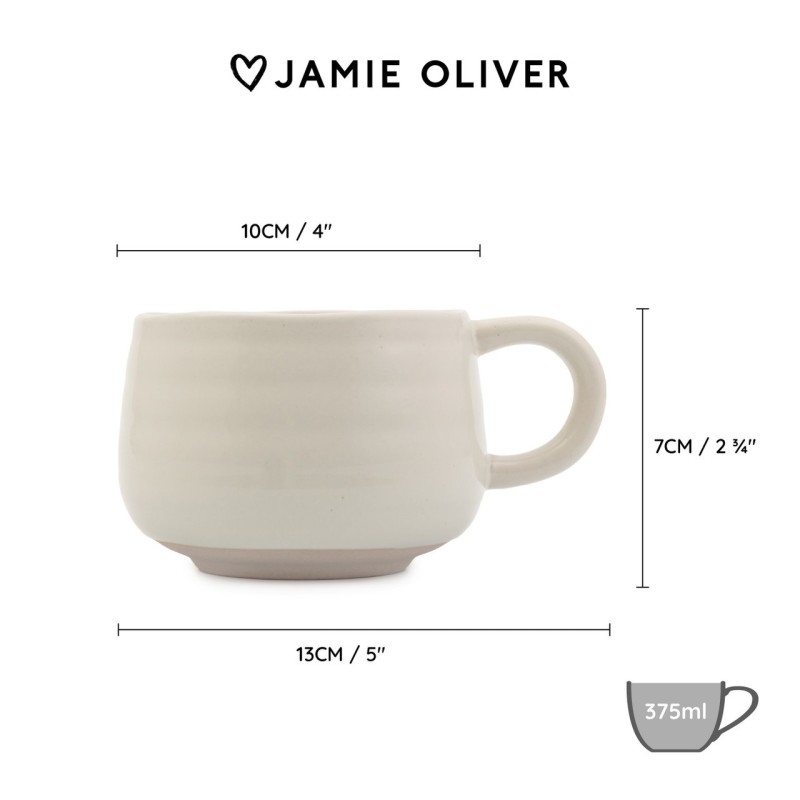 Tazón con asa de cerámica Blanca Big Love Jamie Oliver-3