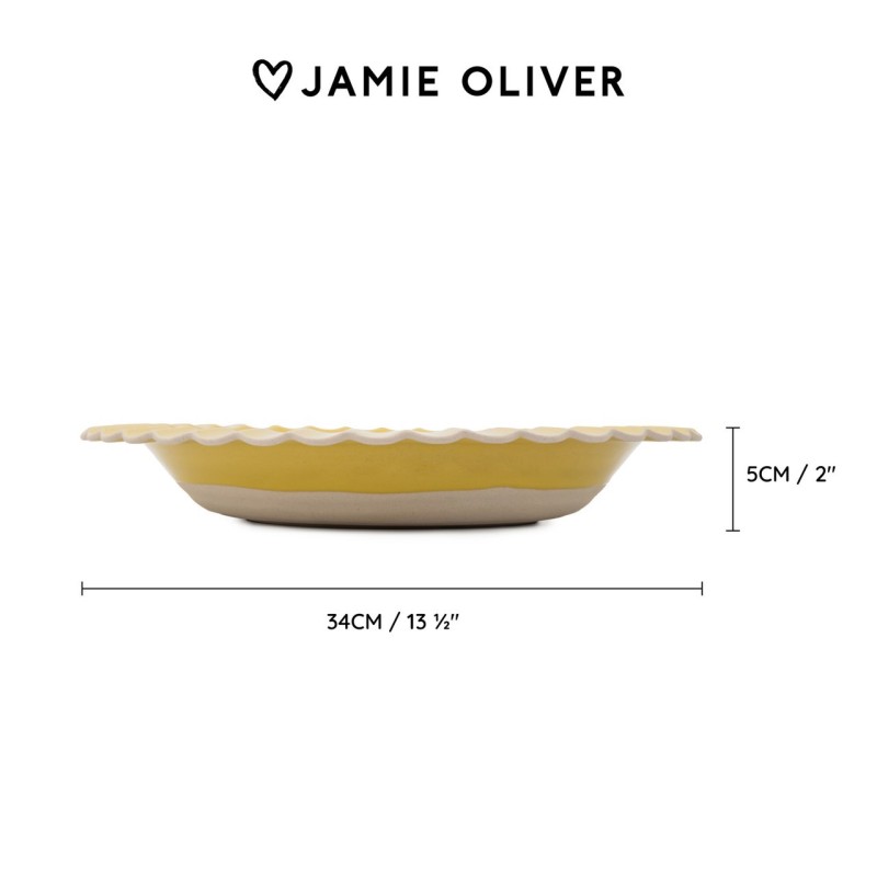 Molde Fuente Redondo de cerámica Amarillo Big Love Jamie Oliver-2