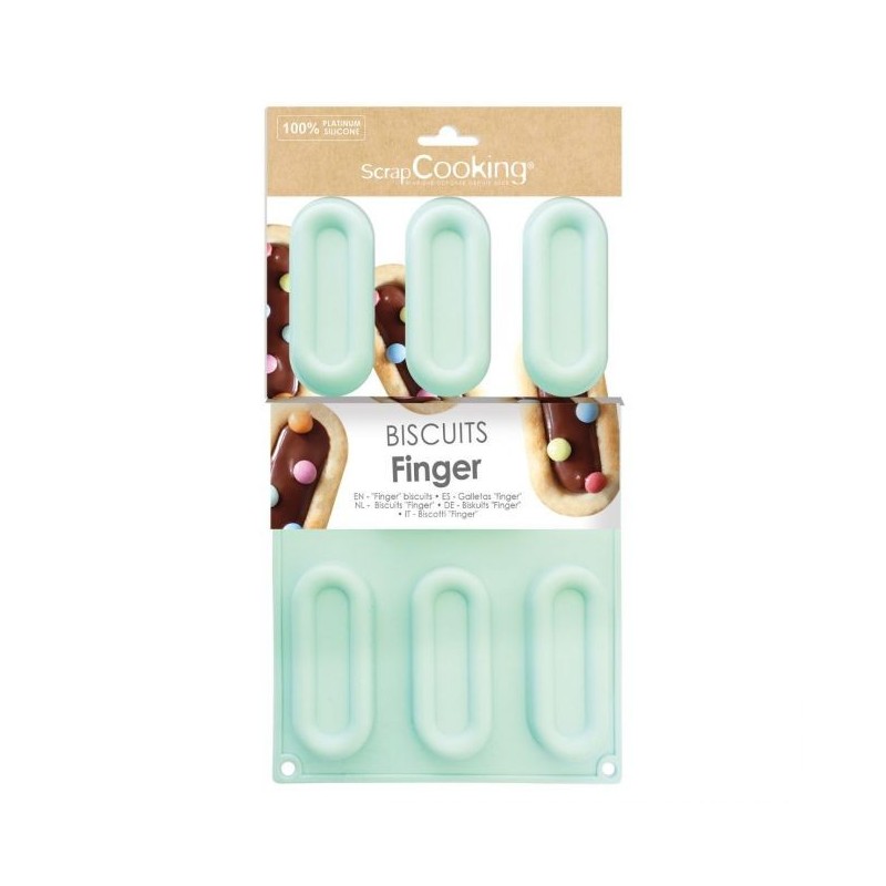 Molde 5 cavidades de silicona Galleta Finger Scrapcooking