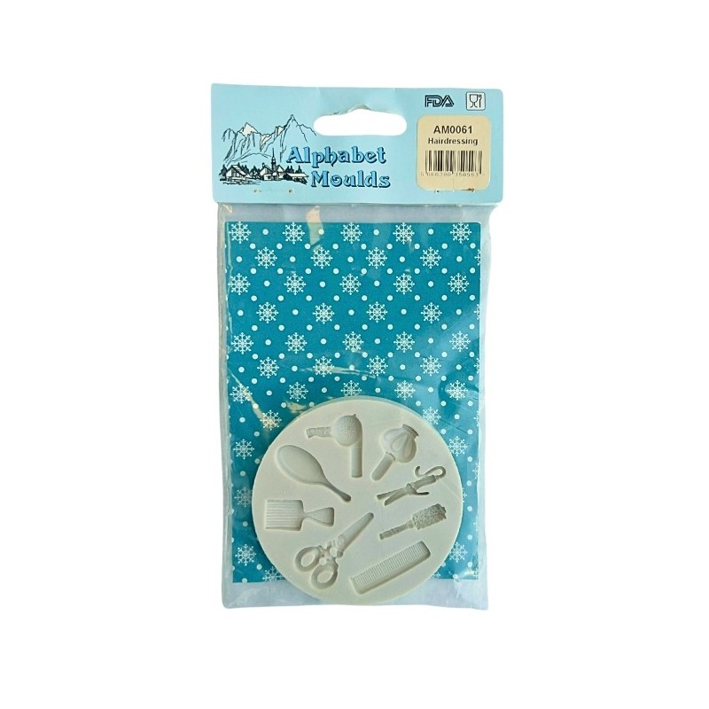 Molde de silicona para fondant Peluquería Alphabet Moulds