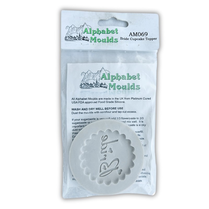 Molde de silicona para fondant Placa Bride Novia Alphabet Moulds