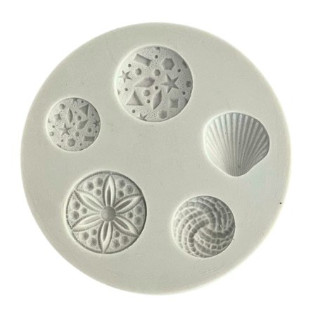 Molde silicona para fondant Broches y Concha Alphabet Mould