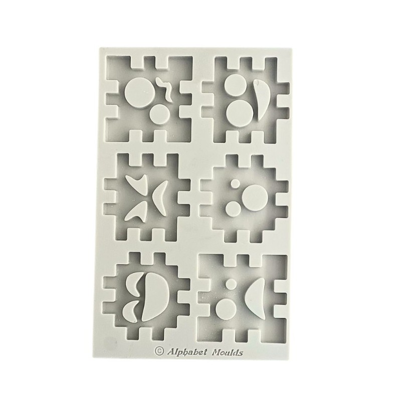 Molde de silicona para fondant Piezas de Puzzles Alphabet Moulds