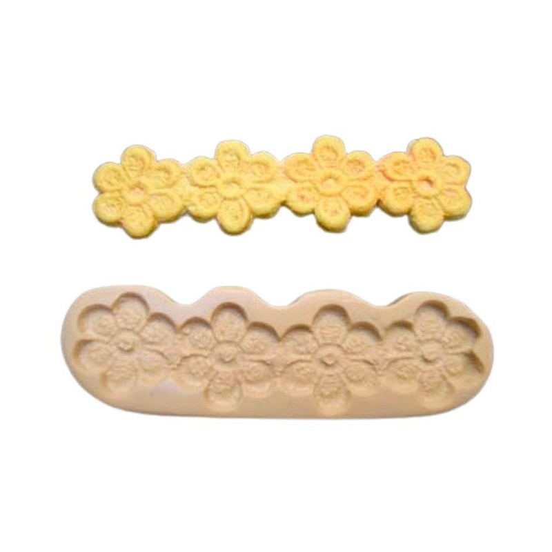 Molde para fondant de resina Guirnalda Flores Remy