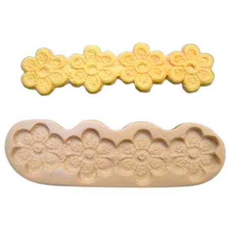 Molde para fondant de resina Guirnalda Flores Remy