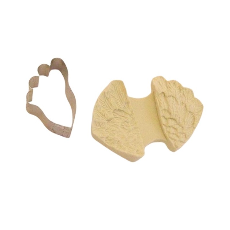 Pack Cortante + Molde para fondant de silicona Alas de Angel Holly Products