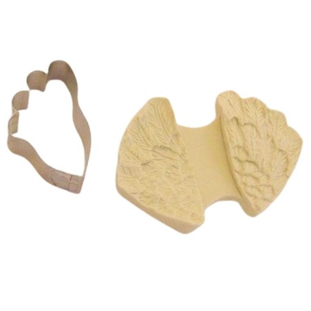 Pack Cortante + Molde para fondant de silicona Alas de Angel Holly Products