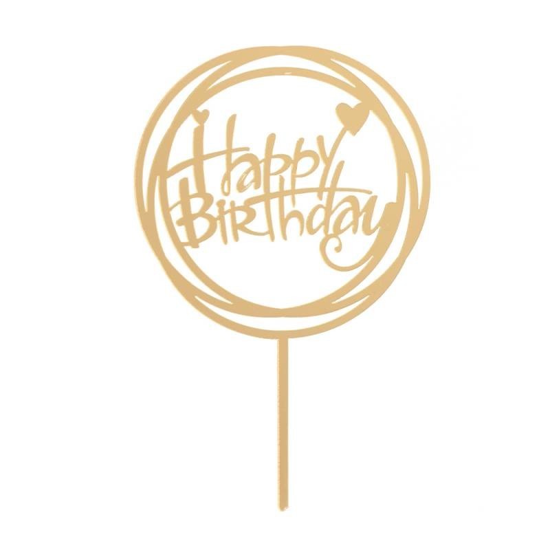Topper para tarta Happy Birthday Feliz Cumpleaños Dekora