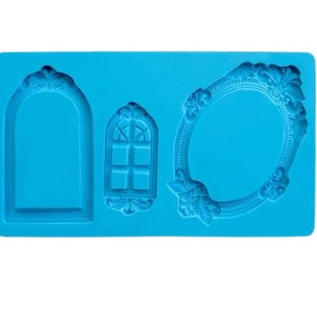 Molde de silicona para fondant 3 Marcos de Fotos Ibili.