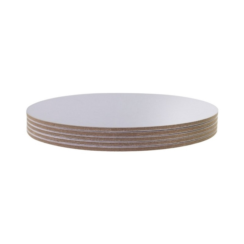 Pack Ahorro 5 Bandejas de presentación Plata 15 cm x 3 mm redondo PME