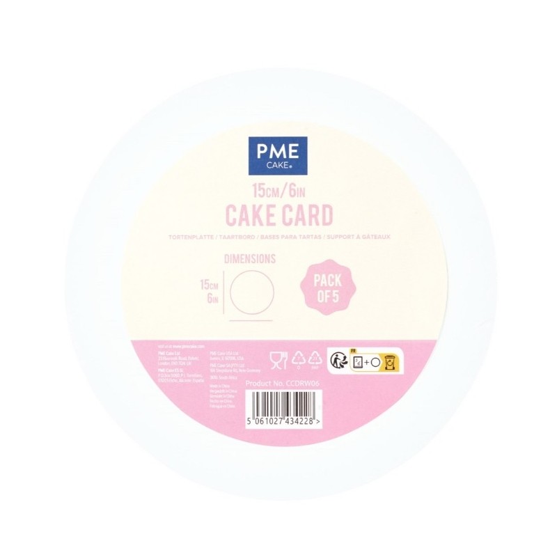 Pack Ahorro 5 Bandejas de presentación Blanco 15 cm x 3 mm redondo PME