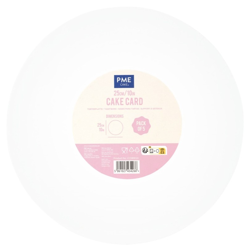Pack Ahorro 5 Bandejas de presentación Blanco 25 cm x 3 mm redondo PME