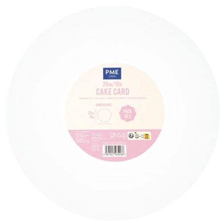 Pack Ahorro 5 Bandejas de presentación Blanco 25 cm x 3 mm redondo PME
