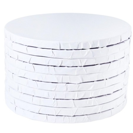 Pack  Ahorro 10 Bandejas de presentación Blanco 30 cm x 1.2 cm redondo PME