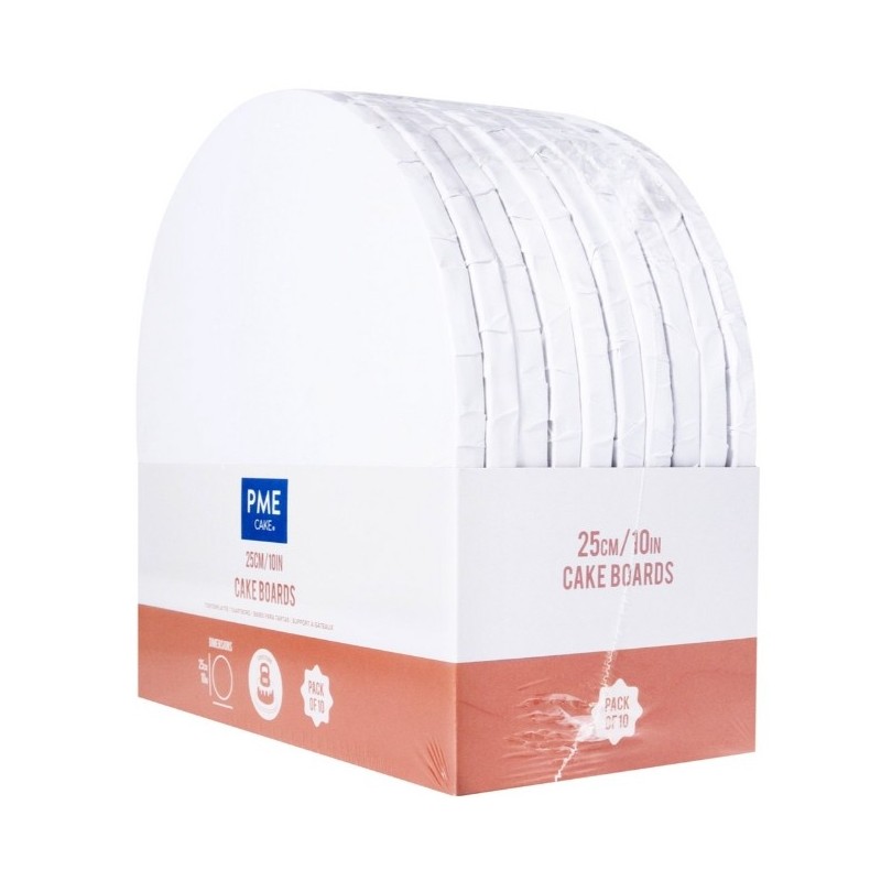 Pack Ahorro 10 Bandejas de presentación Blanco 25 cm x 1.2 cm redondo PME