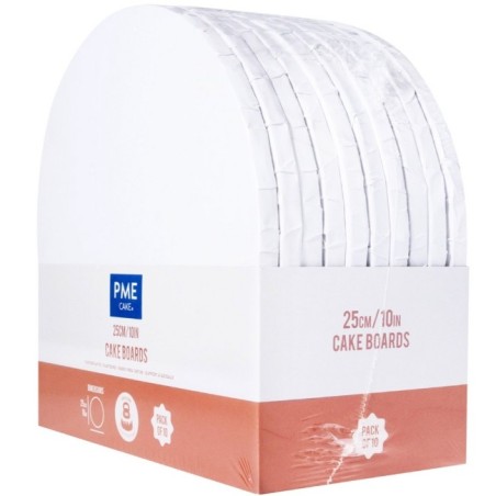Pack Ahorro 10 Bandejas de presentación Blanco 25 cm x 1.2 cm redondo PME