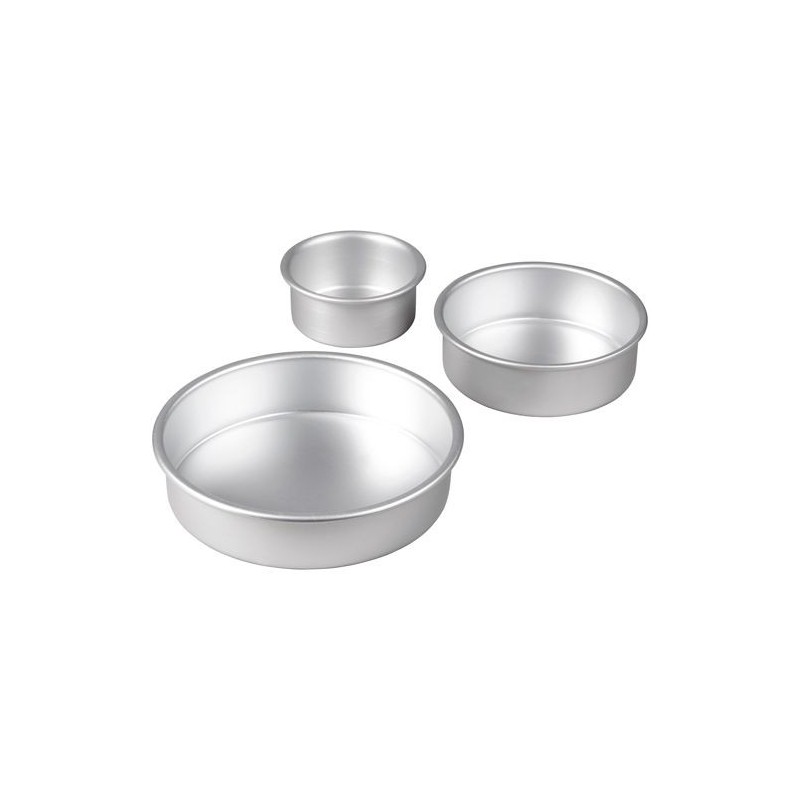 Pack 3 Moldes de bizcocho redondo: 10cm, 15cm, 20cm de Wilton