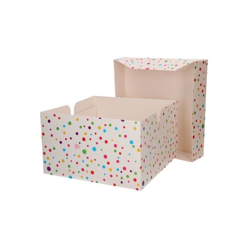 Caja para tarta de 25 cm x 15 cm de alto Confeti Funcakes