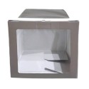 Caja para tarta de 25 cm x 25 cm de alto con 2 ventanas Blanco Azucren