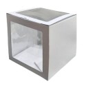 Caja para tarta de 20 cm x 20 cm de alto con 2 ventanas Blanco Azucren
