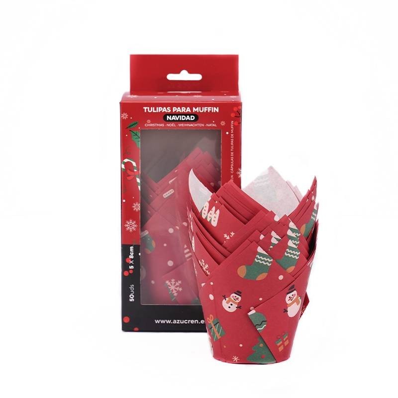 Cápsulas de Muffins Rojo Navidad (50) Azucren
