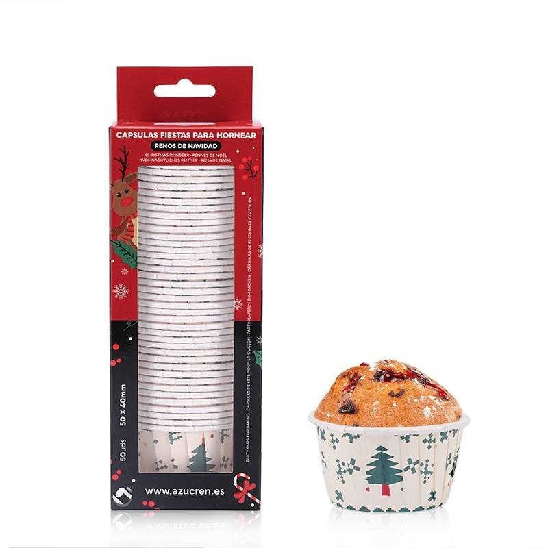 Cápsulas de Cupcakes Abetos de Navidad (50) Azucren