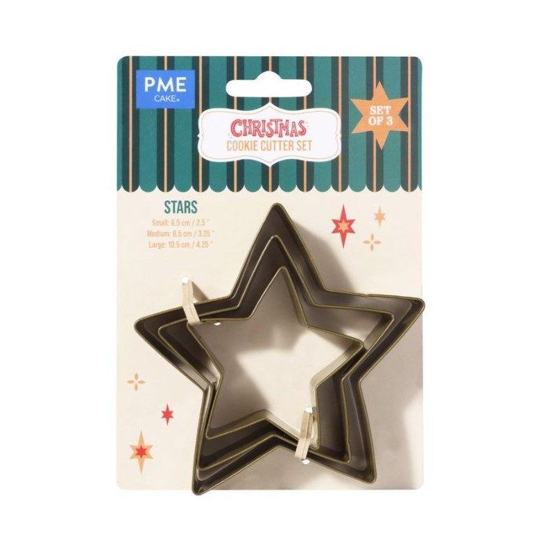 Pack 3 Cortantes Estrellas de Navidad PME