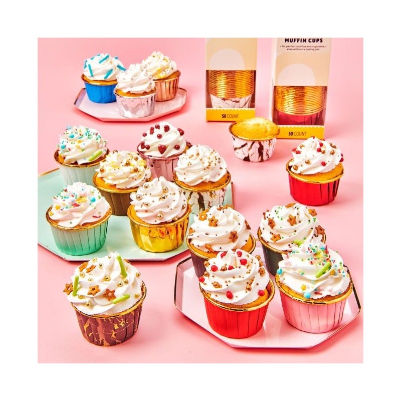 Cápsulas de Cupcakes rigidas Oro Metalizadas (50) Wilton