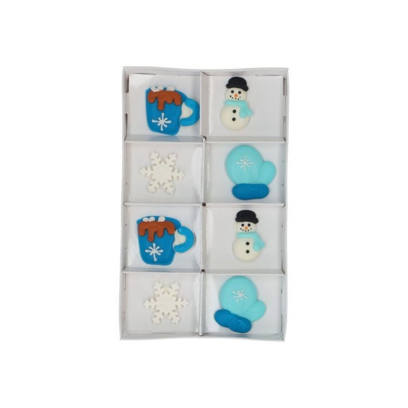 Decoraciones de azúcar Cozy Winter (8) Wilton