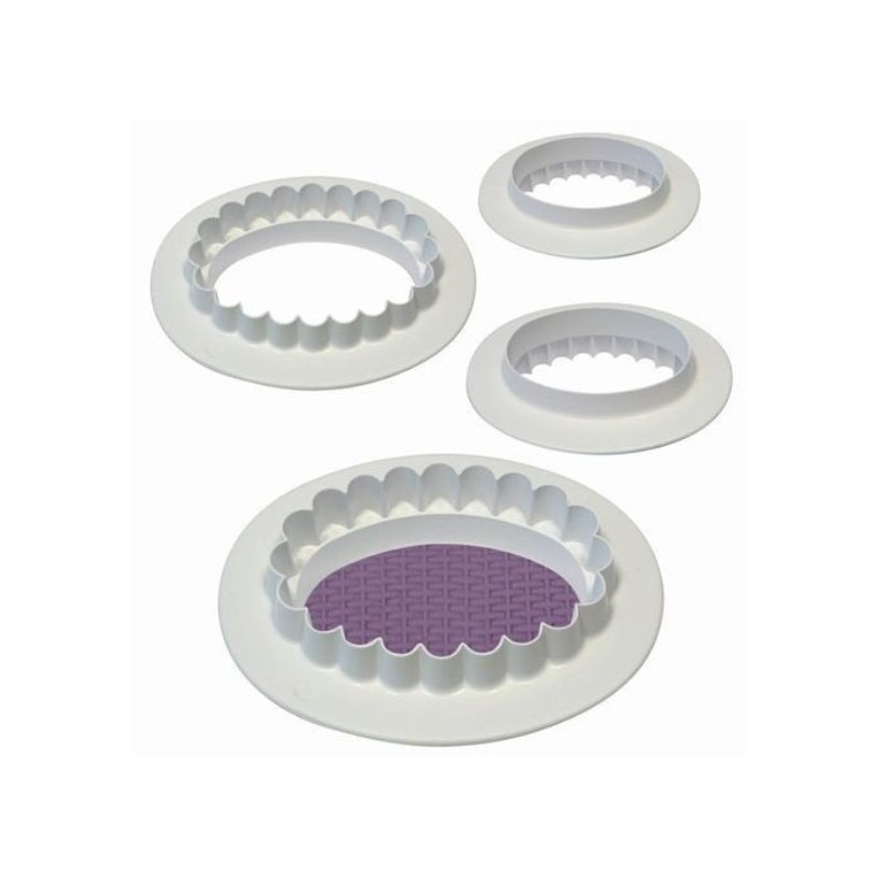 Pack de 4 cortantes ovales con blondas PME.