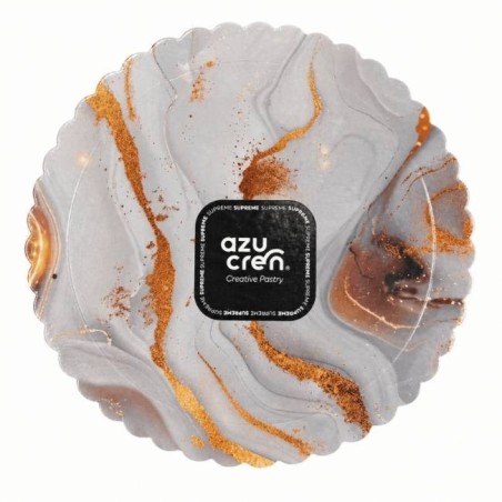 Bandeja de presentación Mármol Blanco y Oro 30 cm x 3 mm Azucren