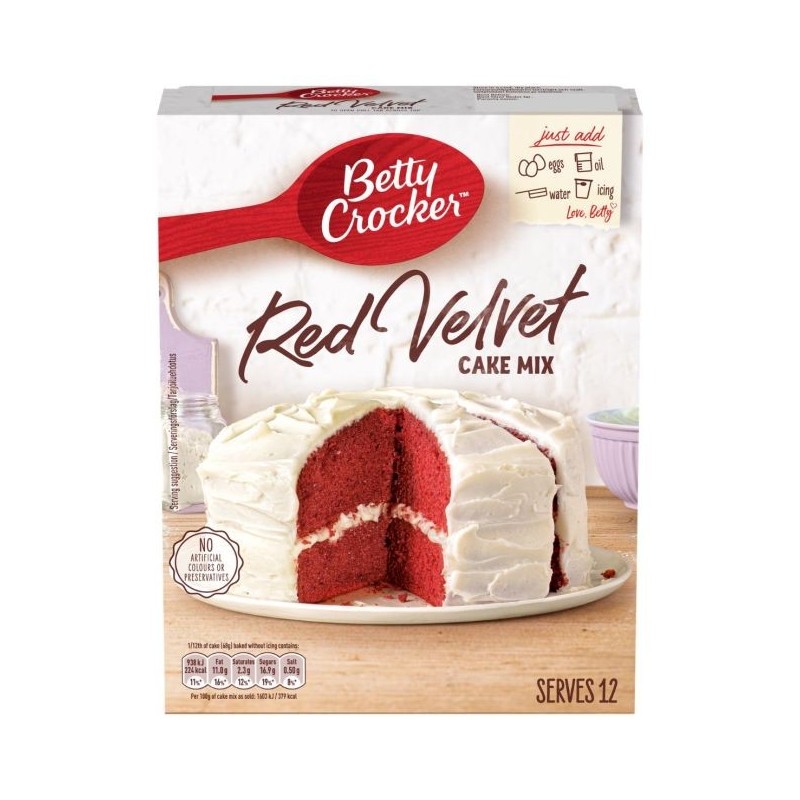 Preparado de Bizcocho de Red Velvet Cake 425g Betty Crocker