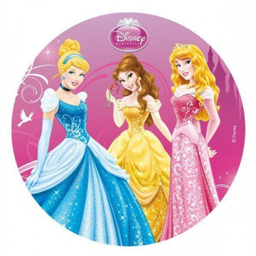 Oblea comestible Princesas:Cenicienta, Bella y Aurora