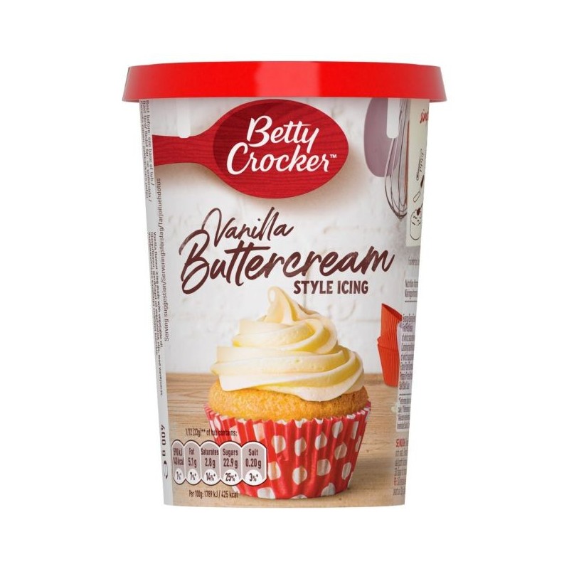 Crema de Relleno y Decorado De Vainilla Buttercream 400g Betty Crocker