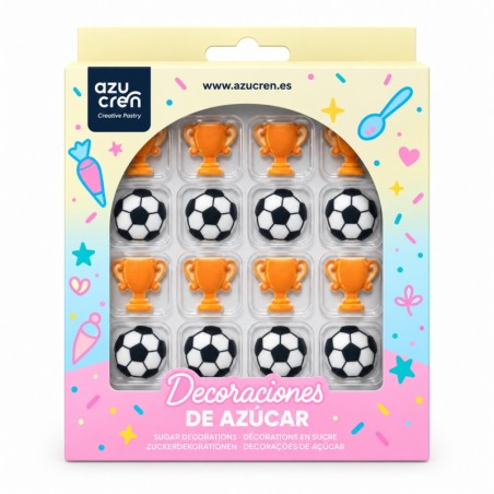 Decoraciones de azúcar Balón y Copas de Fútbol (16) Azucren