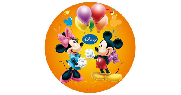 Oblea comestible Minnie y Mickey Mouse Cumpleaños