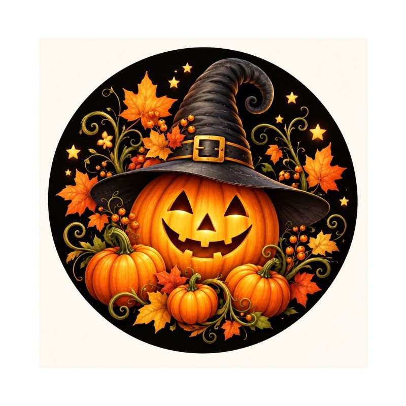 Papel de azúcar Calabaza Halloween (20 cm) Megasilvita