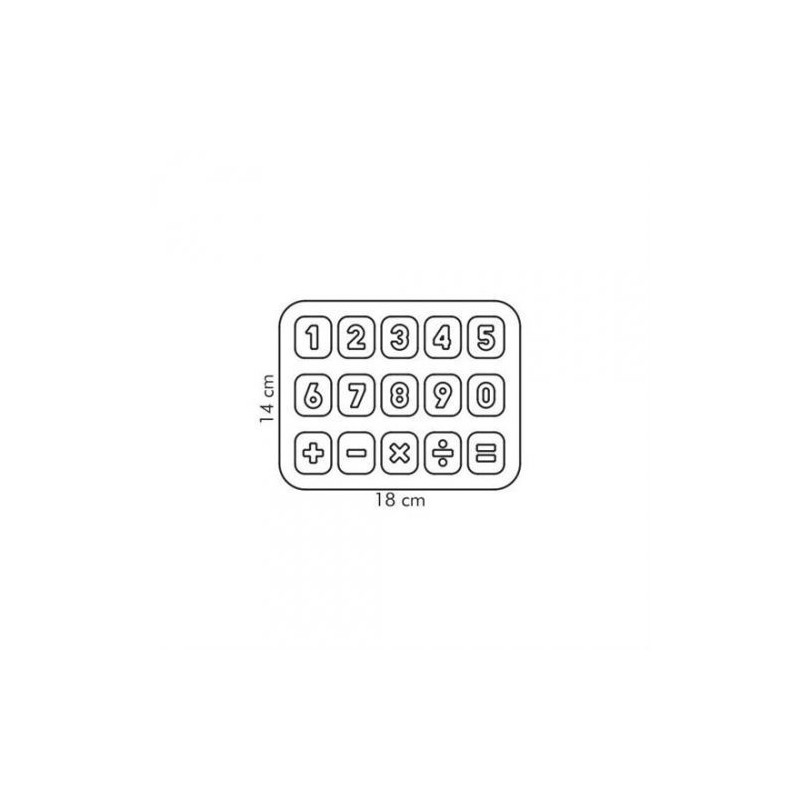 Molde para bombones numeros y signos mas cortante Tescoma
