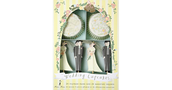 Set cupcakes +  toppers colección Wedding Cupcakes Meri Meri