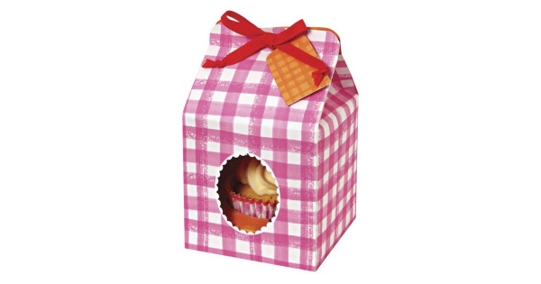 Cajas pack 4 cajas cupcakes individuales colección Pink Gingham Meri Meri