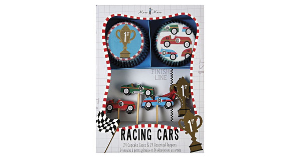 Set cupcakes + toppers colección Racing Car Meri Meri