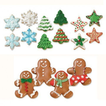 Cortante pack 4 cortantes Cobre Navidad: Gingerbread, Árbol, Copo de Nieve y Estrella Wilton