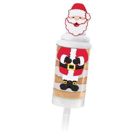 Etiquetas+Toppers adhesivas 12 unidades Push up Santa Navidad Wilton